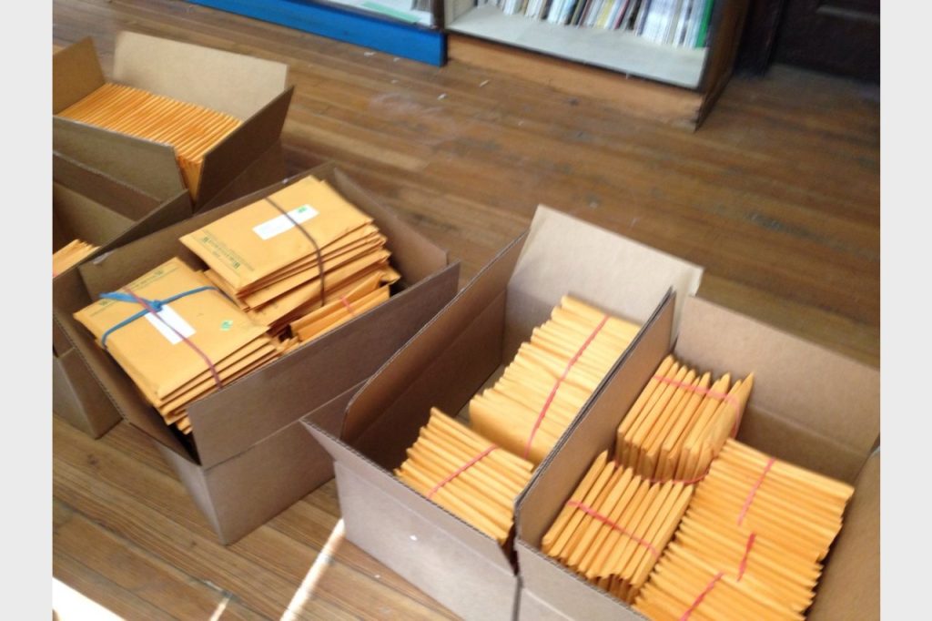 Copies ready to mail! Photo by: Kristina England